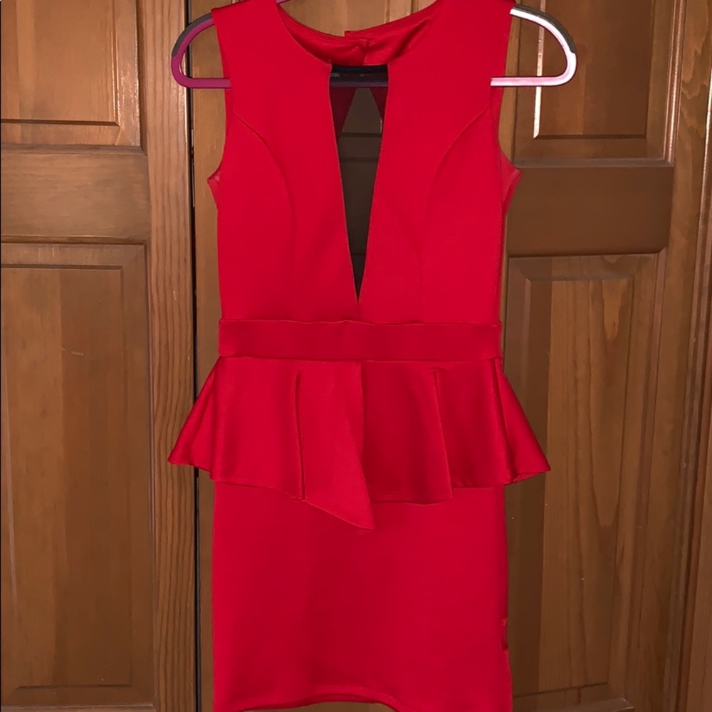 Arden B - red peplum dress